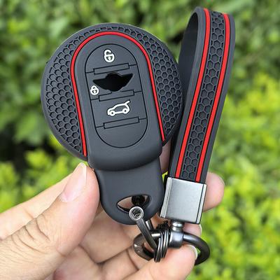 Schlüsselanhängerhülle mit Schlüsselring, Weiche Vollschutz-Schlüsseltasche für BMW MINI COOPER S ONE JCW F54 F55 F56 F57 F60 CLUBMAN COUNTRYMAN