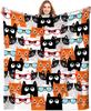 Cute Cat Blanket Animals Pet Pattern Gifts for Cat Lovers Soft Lightweight Flannel Throw Blankets for Kids Adults