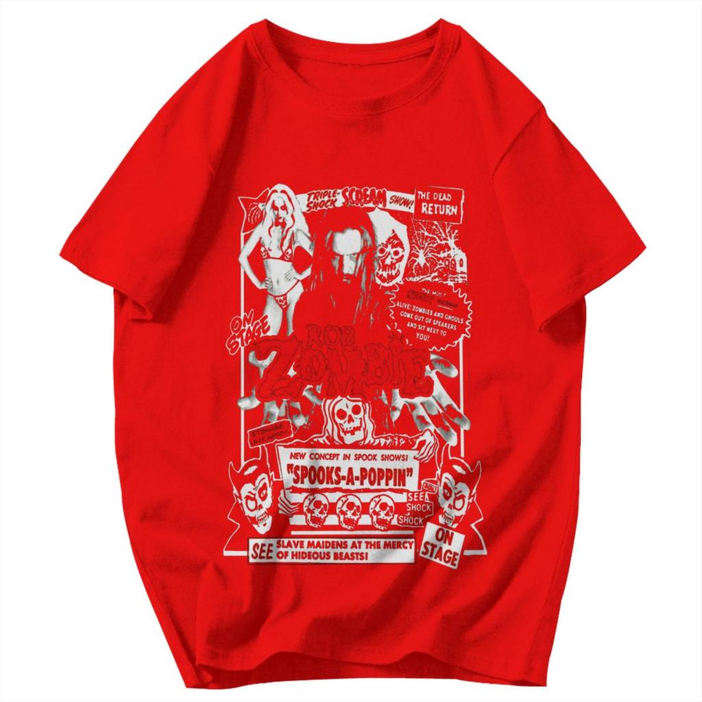 Men T Shirt Rob Zombie Vintage Art Cotton Y2K Graphic Quality Unisex Clothing T Shirts