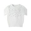 Fashion Style 2024 Women's Spring Clothing Jewelry Artificial Fur round Neck Short Sleeve Knitwear 7901339 712