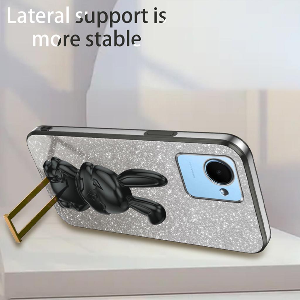 For Realme C30s 4G/C30 4G Phone Protective Case Cartoon Rabbit Cover with Kickstand