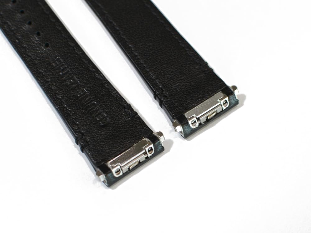 King Watch Parts Compatible with Cartier Belt for Santos MM with Dedicated Watch Replacement Calfskin Leather Band Not Genuine 19mm Black [Import