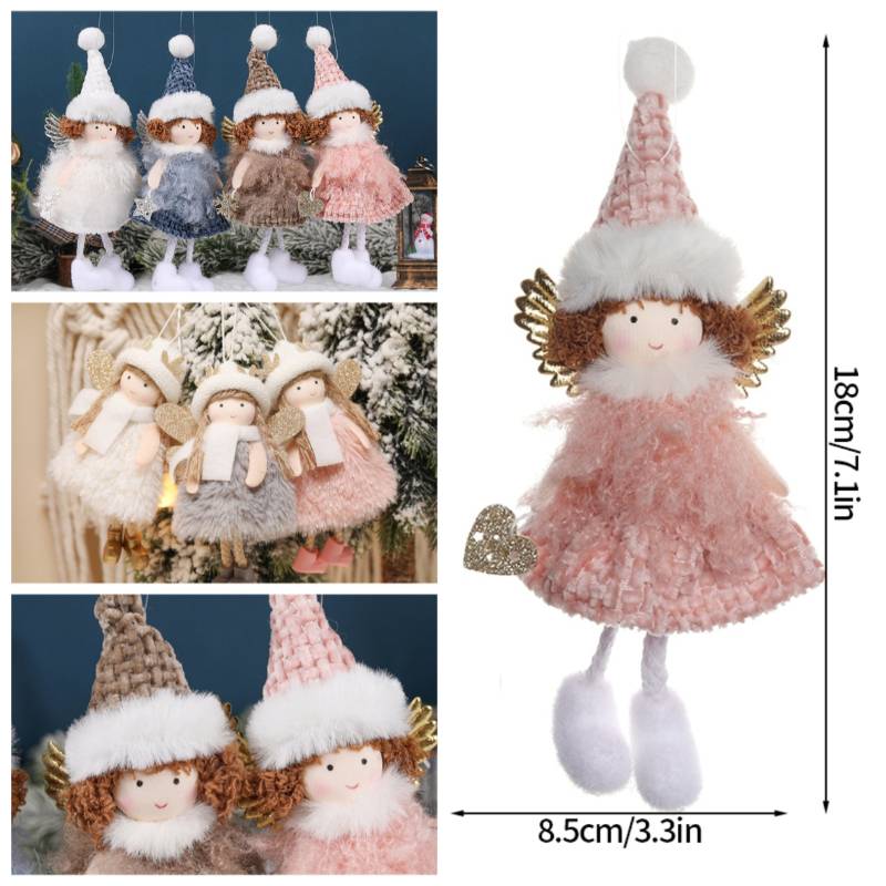 Christmas Angel Snowman Doll Hanging Pendant Cute Christmas Tree Decoration Accessorie Navidad  Party Gift Pendant Car Decor