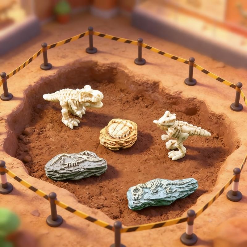 Miniature Resin Fossils Dinosaur Statue Model Mini Dinosaur Fossils Moss Landscape Ornament Educational Toy Figures
