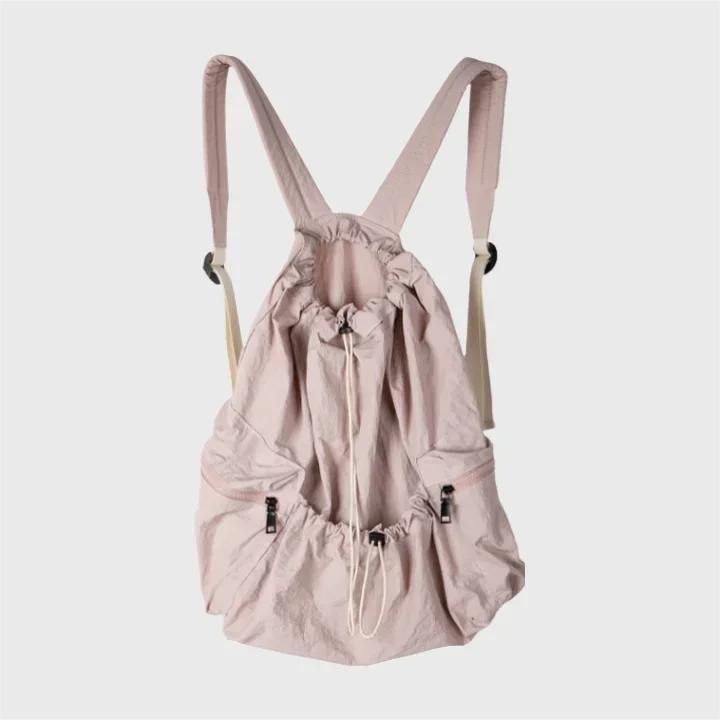 

Fashion Ruched Drawsting Backpacks for Women Casual Nylon Lady Backpack Light Weight Students Bag Large Capacity Travel Sac