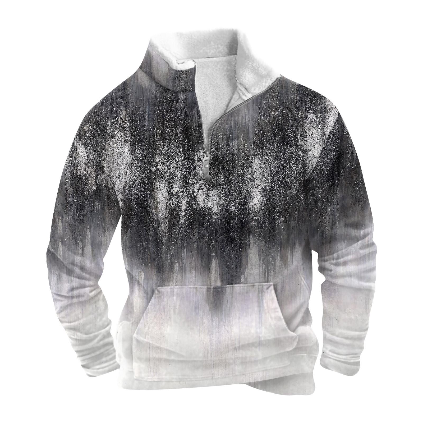 

Весенне-осенняя мужская толстовка с воротником-стойкой на открытом воздухе, повседневные свитера, топы XL чёрный