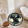 Winged Black Cat,Round Area Rug,Carpet Rug for Living Room Bedroom Sofa Playroom Decor,Non-slip Floor Mat