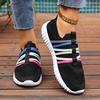 Women'S Casual Slip-On Sneakers - White Fabric Upper with Colorful Strap Design, Low Top, EVA Sole, All-Season Comfort Shoes, Casual Footwear