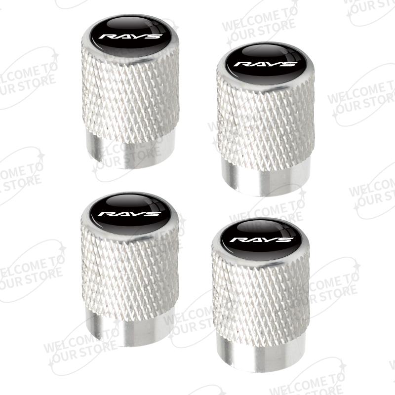 Aluminum For RAYS Logo Toyota Honda Subaru Suzuki Acura Lexus Mitsubishi Mazda 4pcs Car Decor Wheel Tire Valve Caps Stem Cover