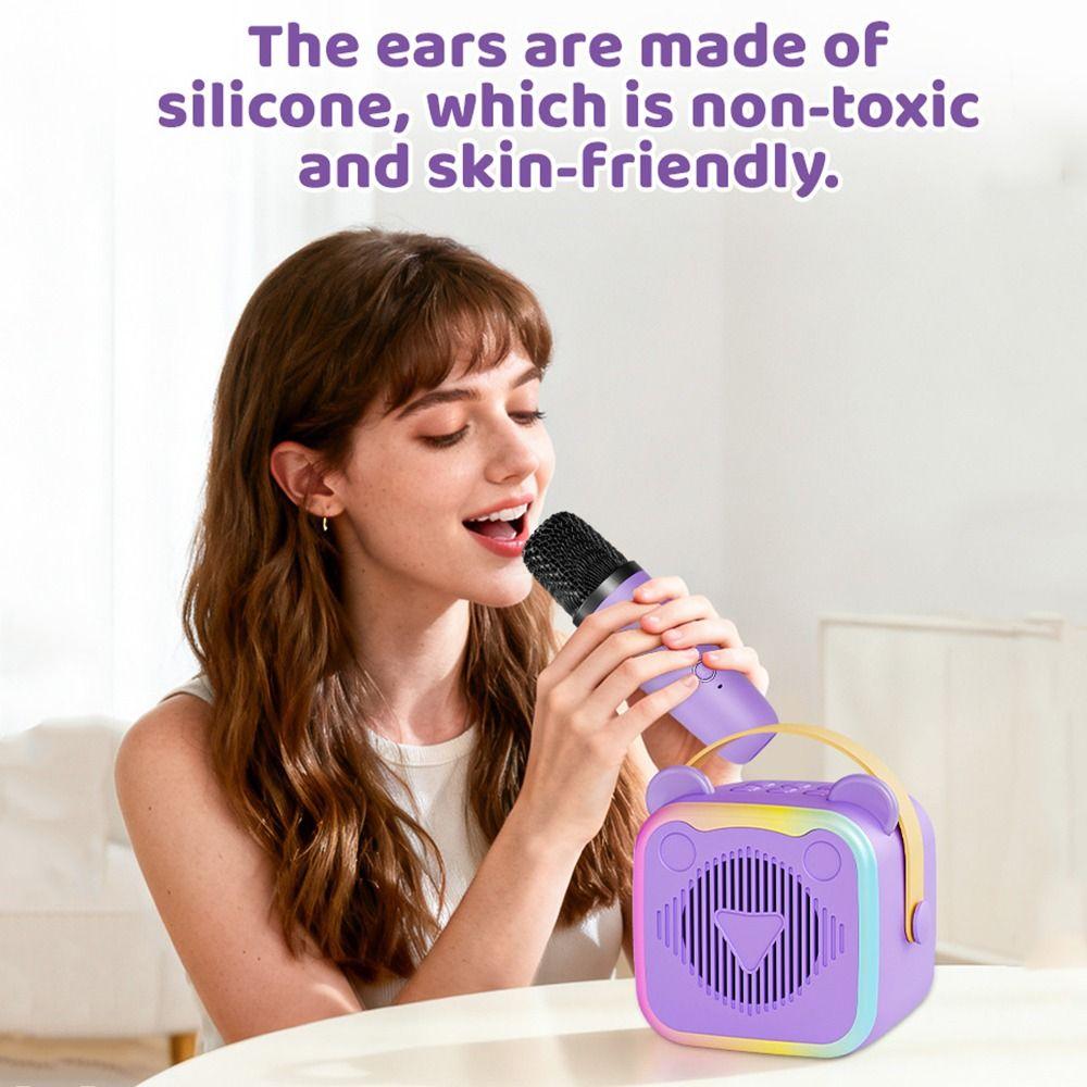 3.5mm Earphone Mini Karaoke Machine Portable Wireless Sound Microphone Set  Parties