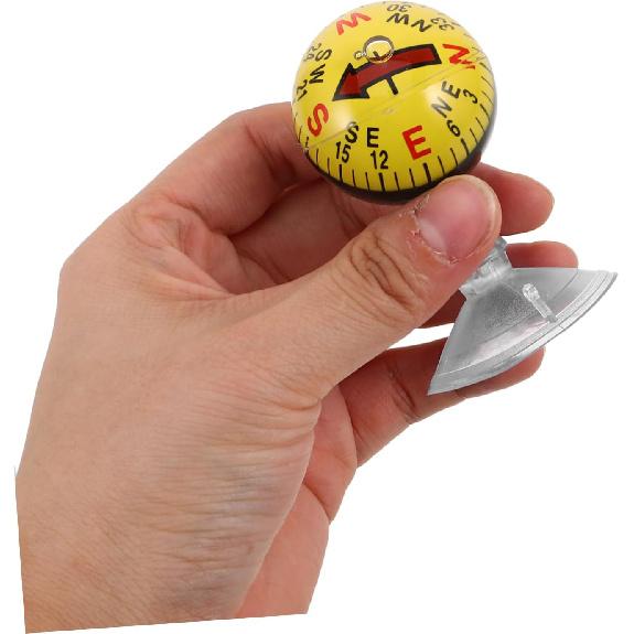 Car Guide Ball Compass with Strong Suction Cup 2.83In Portable Vehicle Compass for Automotive Interior Navigation and Outdoor Use