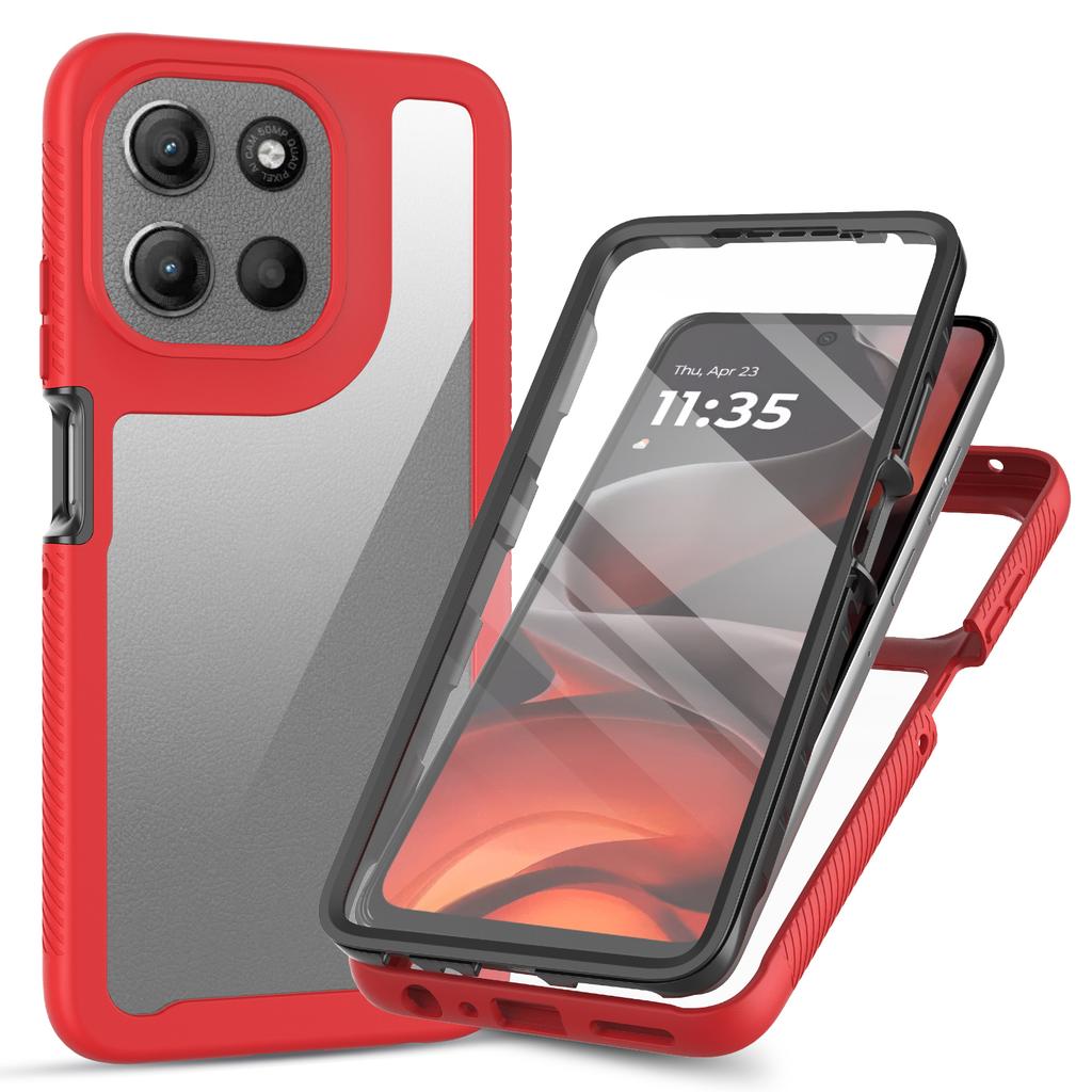 Clear Case for Motorola Moto G56 5G PC+TPU Phone Back Cover with PET Screen Film