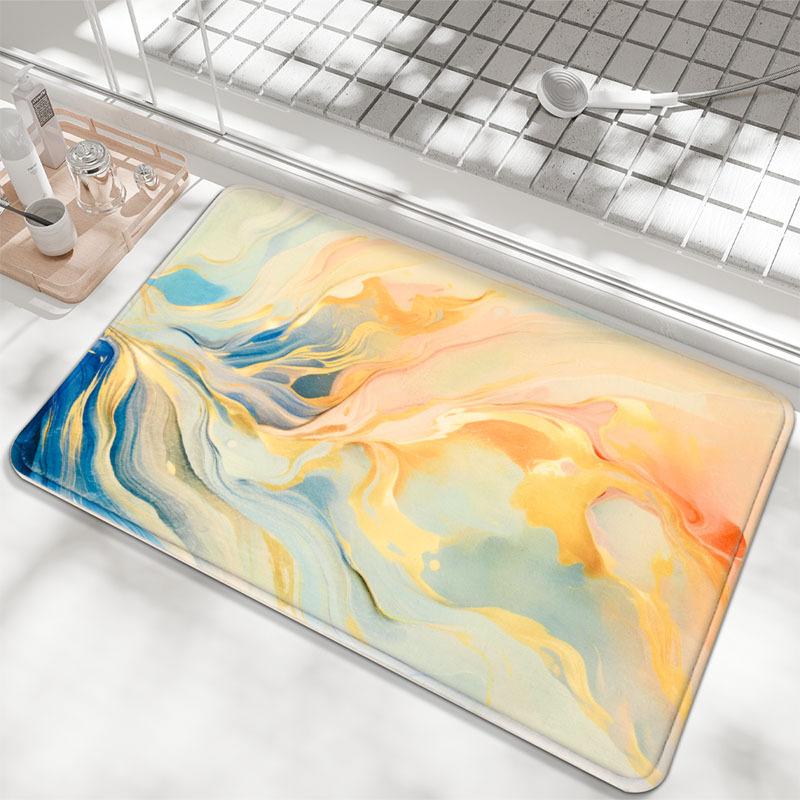 

Мраморные бытовые впитывающие коврики для ванной комнаты, легкие роскошные, высококачественные нескользящие коврики для унитаза из искусственного кашемира 40*60cm жёлтый