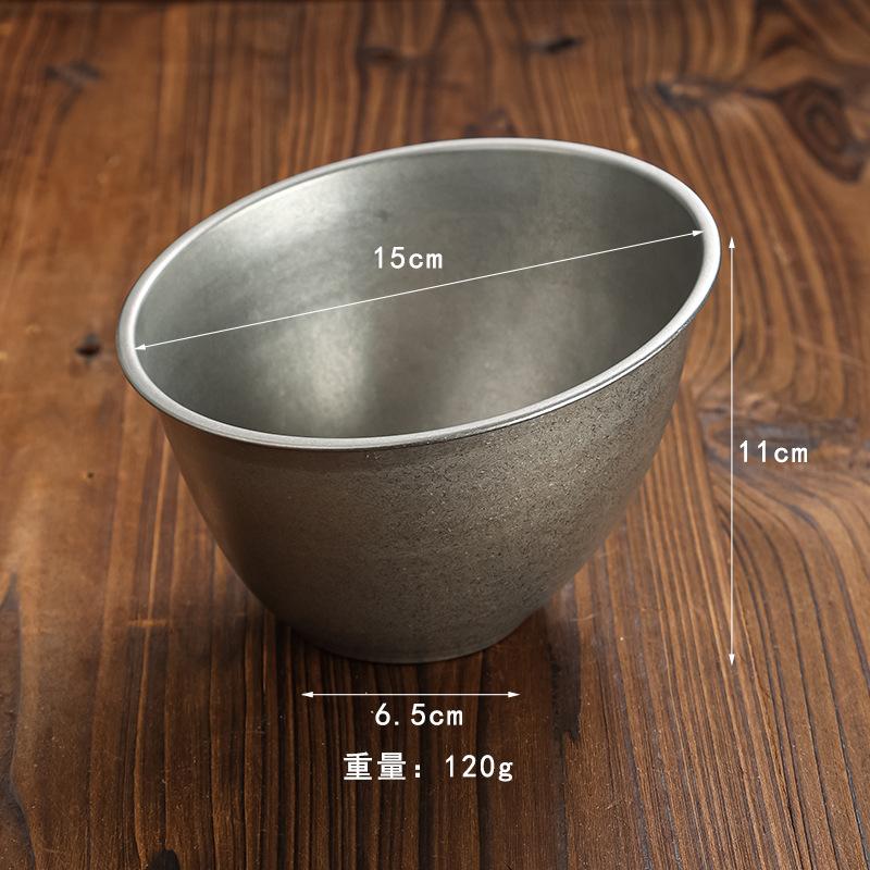 

Vintage Korean Style Stainless Steel Multifunctional Vegetable Bucket Salad Bowl Hot Pot BBQ Restaurant Seasoning Bowl Tableware