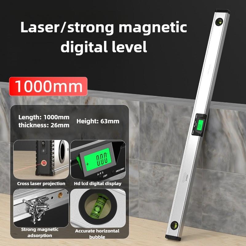 Laser Level Ruler Magnetic Digital Spirit Level Multi-function High Precision Slope Angle Gauging Tool Household Measuring Tools