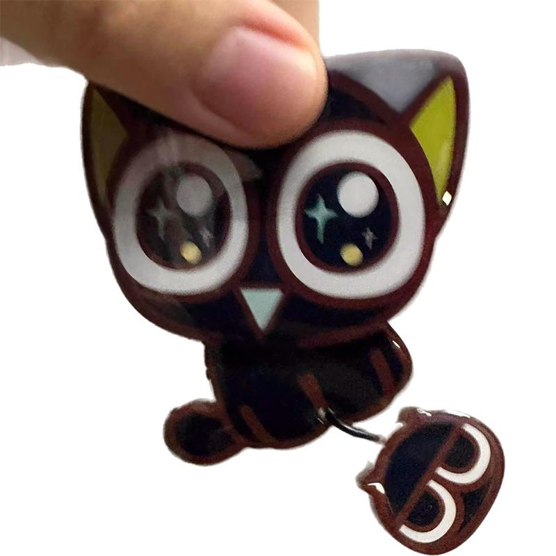 1/4Pcs Cartoon Anime Peripherals Luo Xiaohei Keychain Cute Black Cat Acrylic Keychain Creative Backpack Accessories Gift