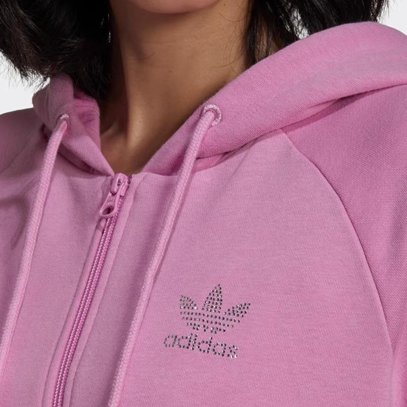 Adidas Originals Veste de Sport Courte à Capuche Femme Vestes Violet Clair HF6767