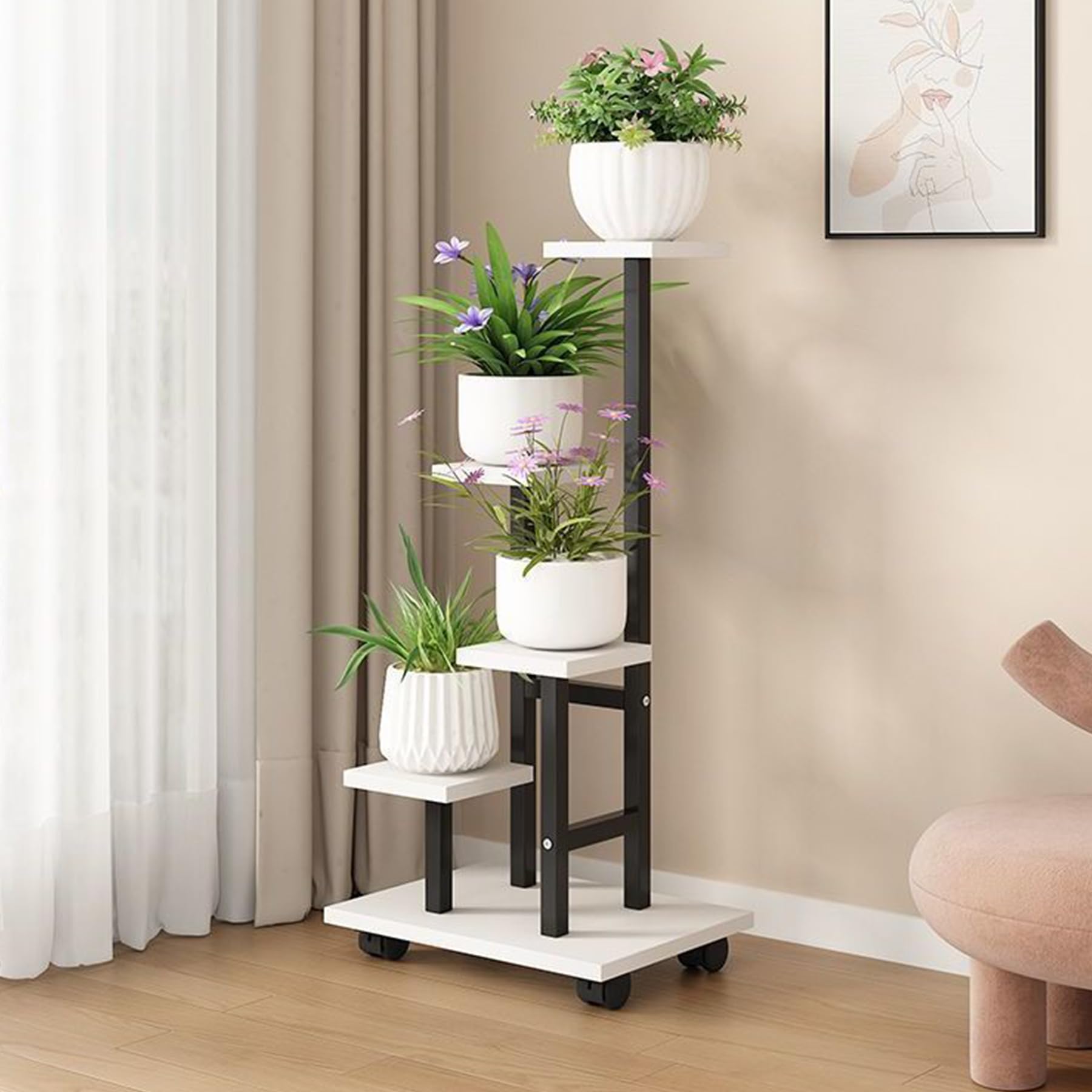 

ДАДАГУАЙ Цветок Цветок Кашпо Сад Комнатное растение Садоводство Цветочный горшок Легкий в Легкий в Перемещении и 5 со Стойкой, Стойка, Стойка, Подставка, Подставка, Подставка,