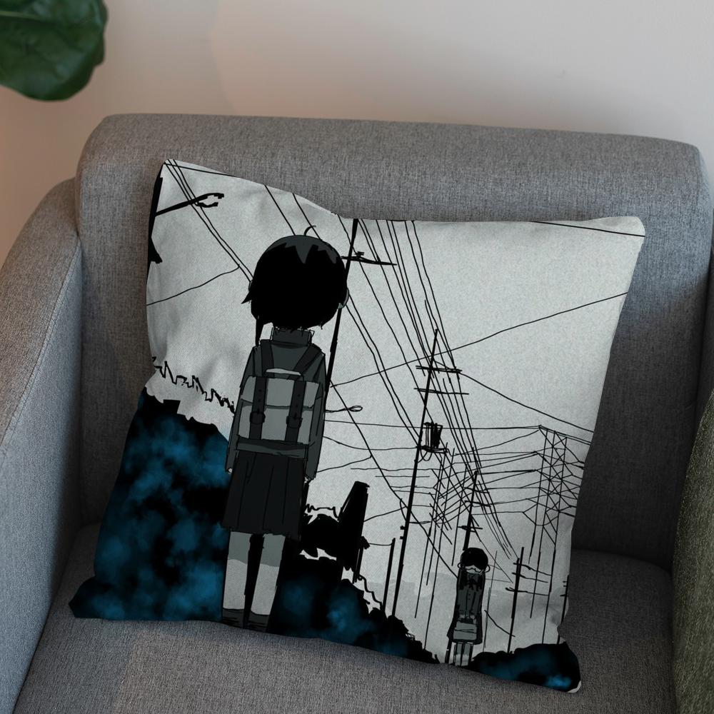 Serial Experiments Lain Pillow Case For Car Sofa Decorative Home Doublesided Print Plush Square Throw Pillow Cushion Cover