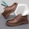2025 new men's leather shoes spring British casual derby shoes men's formal knot leather shoes