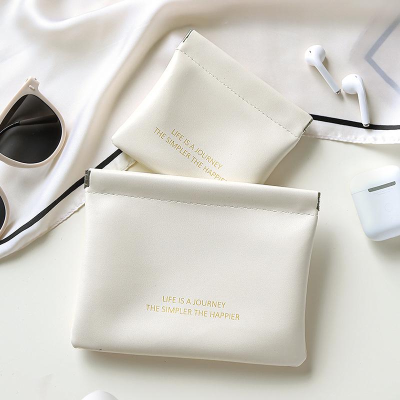 Portable PU Earphone Wire Bag Cosmetics Lipsticks Holder Case Coin Cards Pouch Travel Jewelry Sundries Organizer Pouch Mini Bag