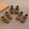 Children Flat Shoes Suede for Winter Kids Moccasins Non-slip Soft Sole New Boys Girls Leather Shoes Warm Retro Trendy