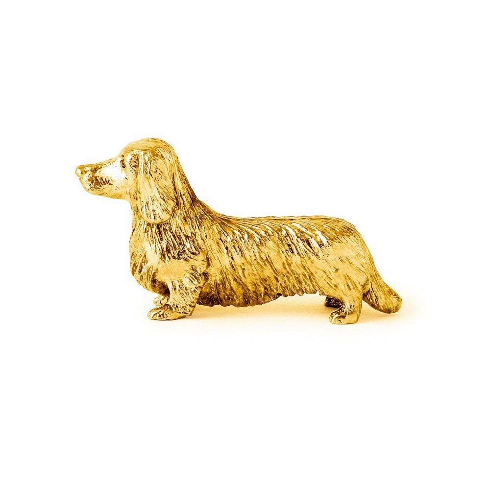 Dachshund 22ct Gold Made in Art Dog Collectible (Long) Plated, England, Figurine,