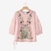 ZANZEA Women Lace Splice Round Neck Floral Print Casual 3/4 Sleeve Blouse