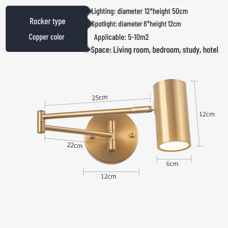 

Ретро Настінний світлодіодний світильник з рокерним кронштейном для спальні та готелю 5W White Light