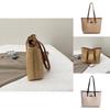 Borsa a Spalla Grande in Rattan Intrecciato con Tasche Interne per Street Style
