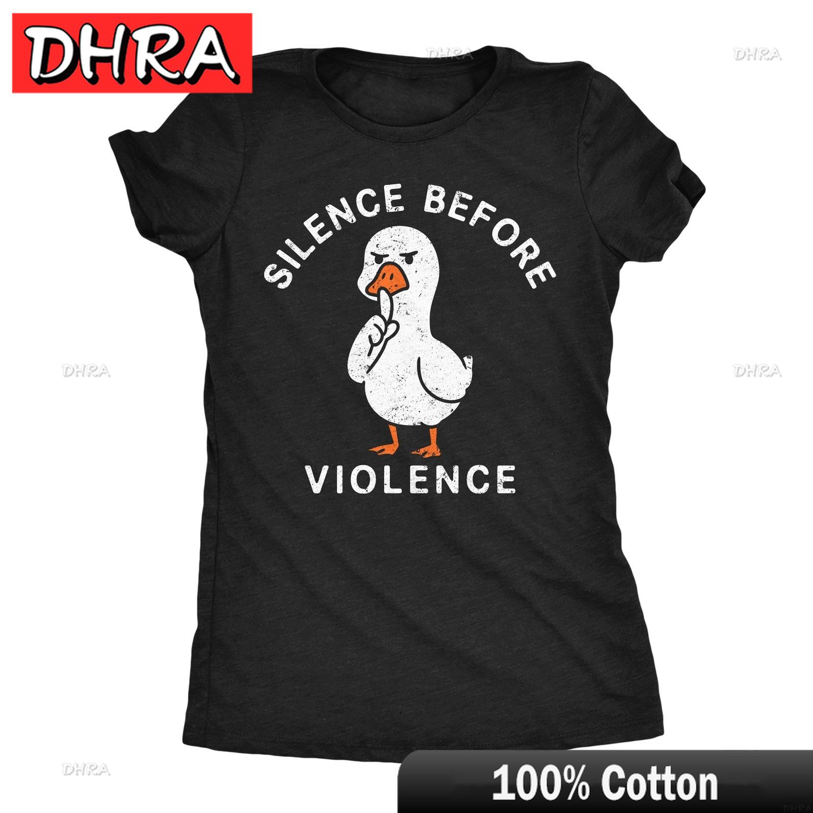 

Womens Funny T Shirts Silence Before Violence Sarcastic Graphic Novelty Tee for Tee Soft Chill T Shirt Breathable Hip Hop Comfy S