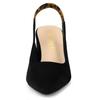 Allegra K Women's Slingback Pointed Toe Chunky Heel Pumps, Black, Size 26.5cm