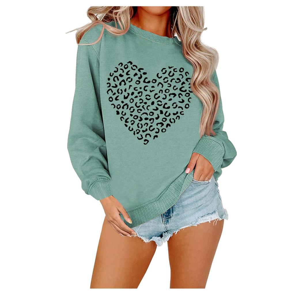 Women's Fashion Casual Valentine's Day Love Printed Large Size Women's Sports Long Sleeve Hoodie