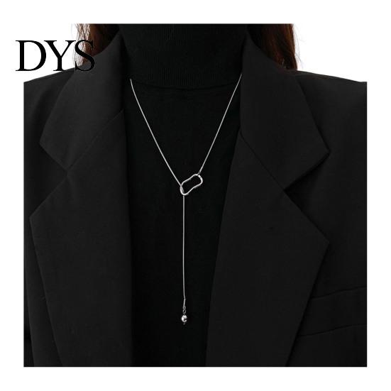 Triangle Pendant Necklace Women Y-Drop Lariat Elegant Sweater Adjustable Fade-resistant Geometric Gift for Wife Girlfriend Daily Wear Jewelry Stylish