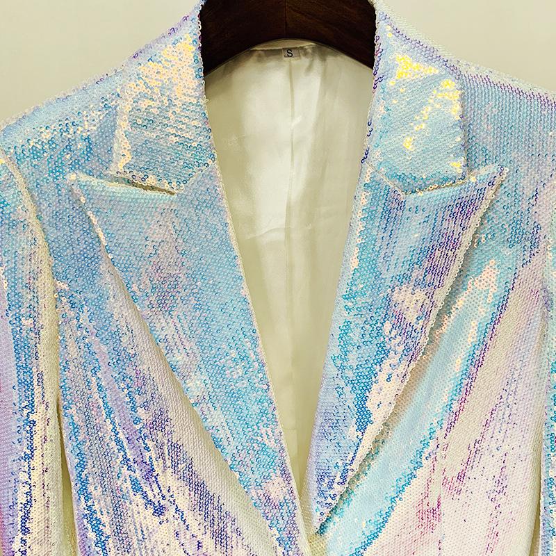 Conjunto de dos piezas de blazer y shorts con lentejuelas elegante 2026