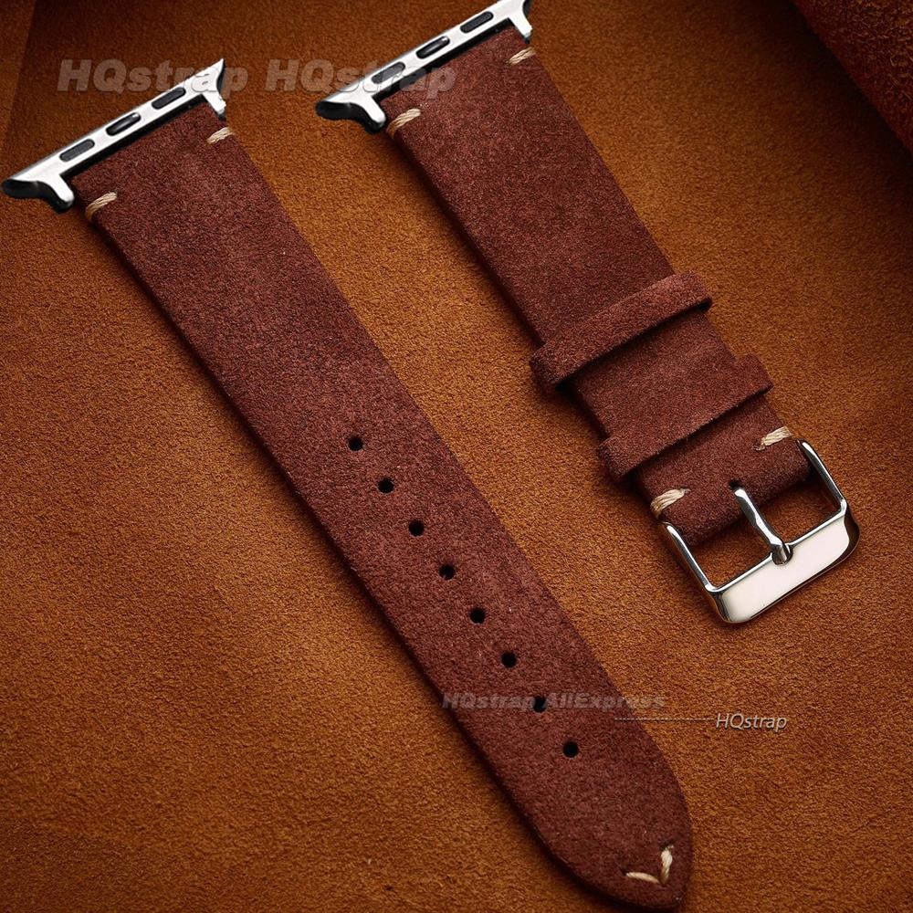 

Замшевий м який ремінець для Apple Watch Band 45 мм 44 мм Ultra2 49 мм Браслет для Iwatch Series 9 8 7 6 5 SE 40 мм 41 мм Зшиті вручну ремінці S10-42mm(38-40-41mm)