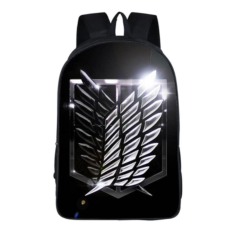 Stylish Anime Attack On Titan Zipper Backpack With Large Capacity For Students And Fans