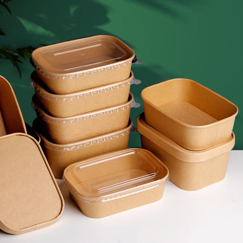 

1000ml Disposable Kraft Paper Food Container with PS Lid