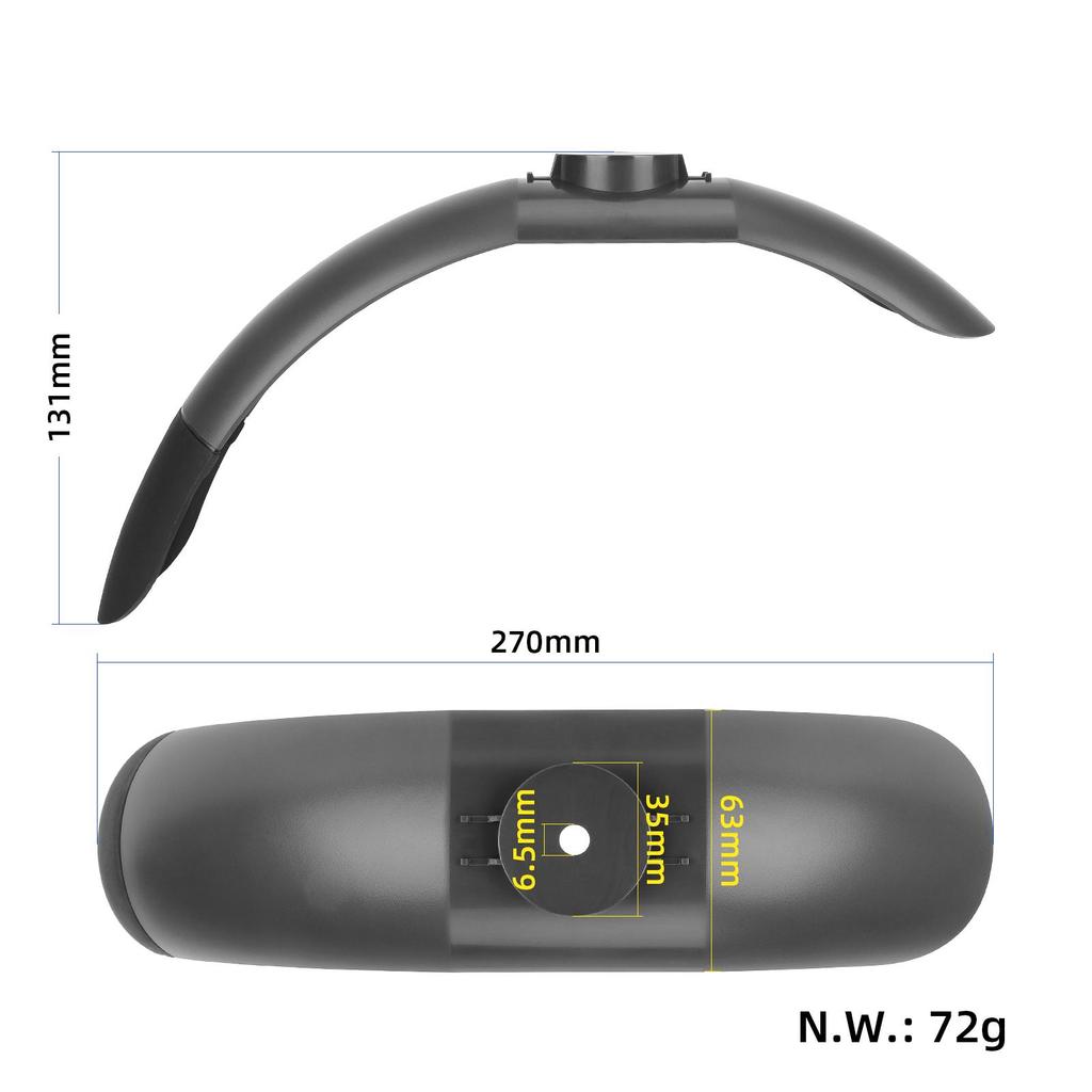 Gray Front Fender with Rubber for Xiaomi4 Pro Scooters