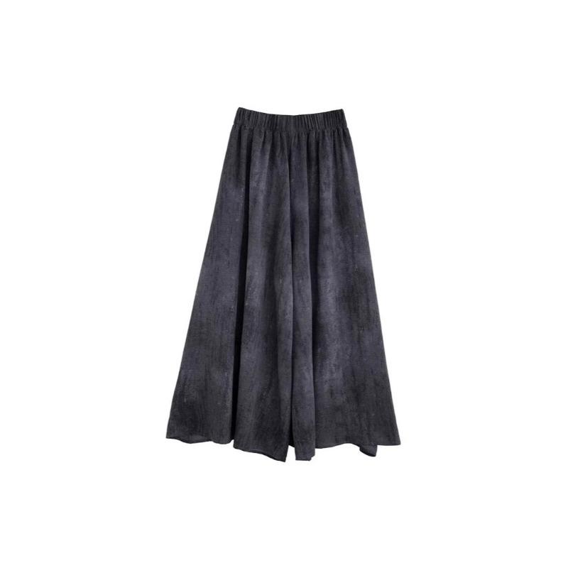 Ink Tie-dye Coffee Break Skirt Pants Summer Thin Breathable Loose Casual Pants Temperament Versatile High Waist Thin Wide Leg Pants