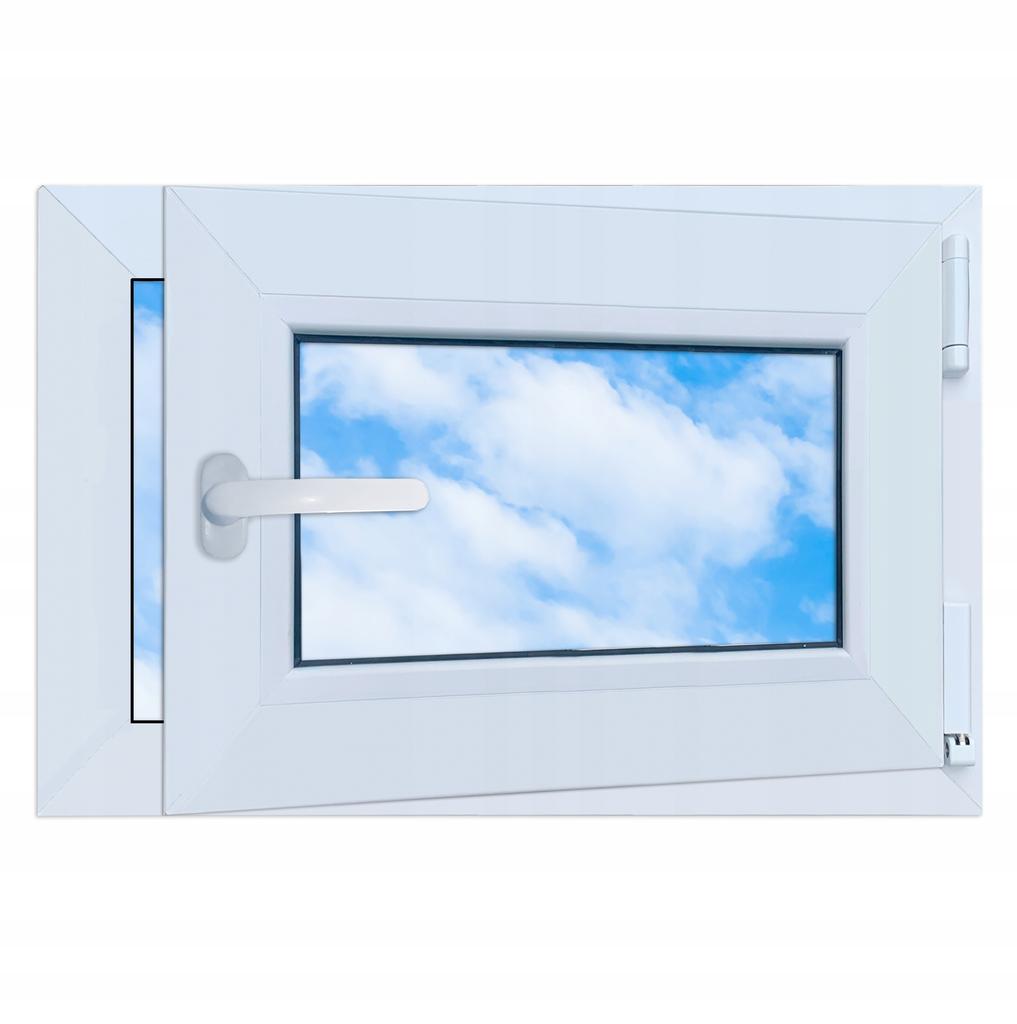 Finestra PVC Antracite 60X40 Destra, Nuova 600X400 Mm Vasistas-Apertura a Ribalta Bi-Vetro