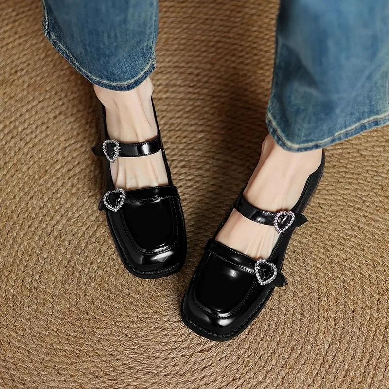 Ladies Shoes 2025 Brand Buckle Strap Women's High Heels Crystal Office and Career New Square Toe Best Seller High Heels