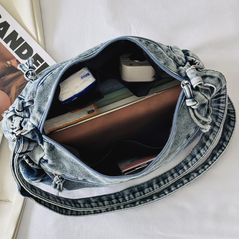 Retro denim messenger bag casual shoulder bag