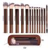 13pcs Makeup Brushes with 1pc Makeup Sponge Puff and Makeup Bag Multi-functional Makeup Tools Foundation Brushes Powder