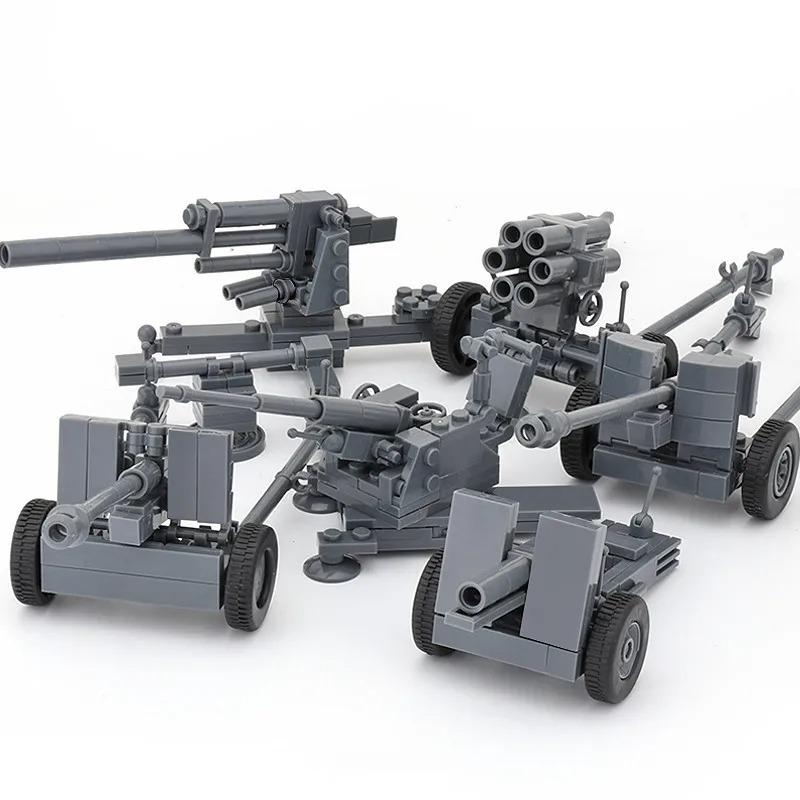 WWW2 Military Building Block 88mm Flak Gun Cannon  Weapons Figure Soldier Machine Gun Mecha Infantry Artillery Mortar Toys K053