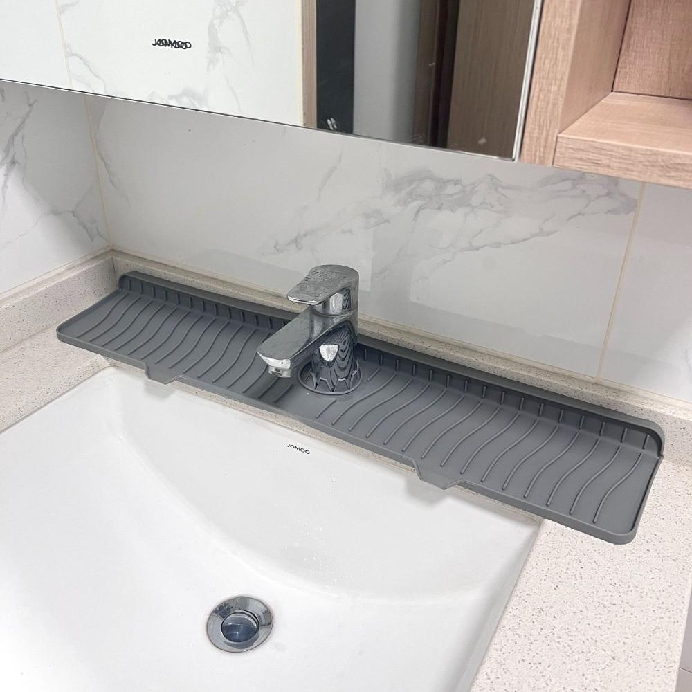Silicone Faucet Splash Mat Easy Clean Countertop Splash Pad New Sink Water Catcher Mat  Kitchen Use