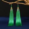 Medium cloisonne long fringed earrings retro temperament versatile cheongsam earrings Chinese earrings women