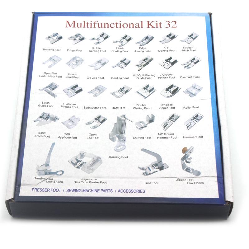 32-Piece Deluxe Multifunctional Sewing Machine Presser Feet Set