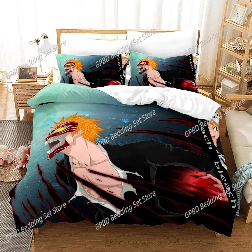 Anime Bleach Kurosaki Ichigo 3D NIEUWE Dekbedovertrek Kussensloop Beddengoed Set Volwassen Jongen Slaapkamer Decoratie Kinderen Enkel Dubbel Groot