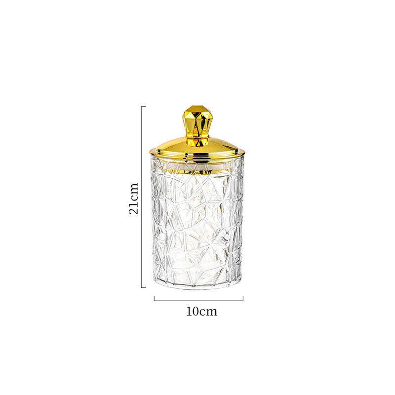 1PC Multifunctional Storage Tank Light Retro Pattern Transparent Sealed Jar Luxury Golden Lid Candy Coffee Bean Storing Jar